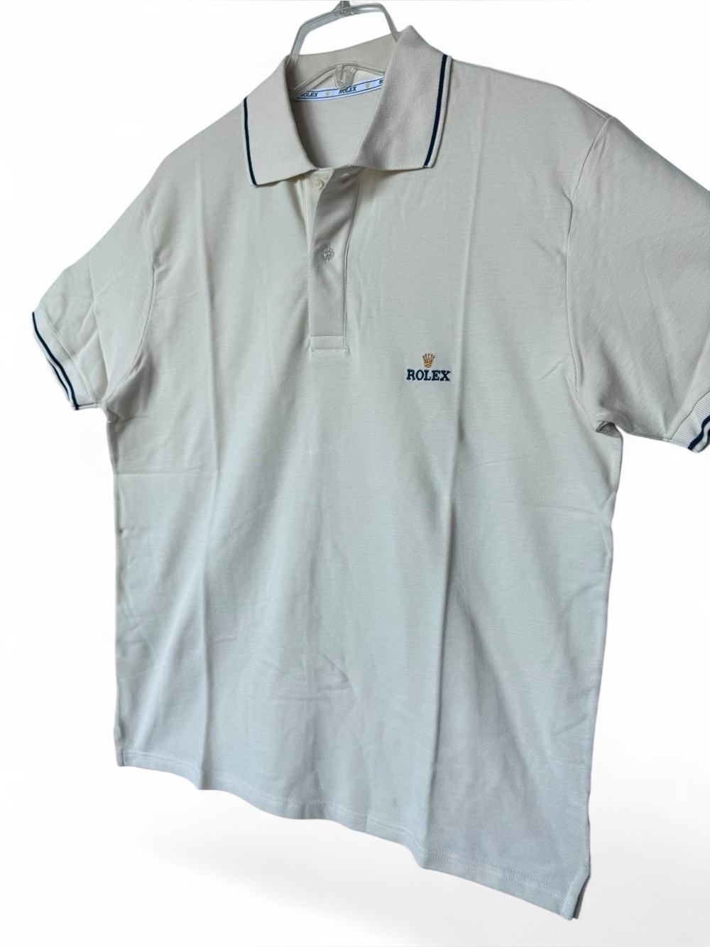 Rolex Light Yellow Polo Shirt Contrast Green Trim Size Medium- NEW IN PACKAGE - Picture 7 of 10